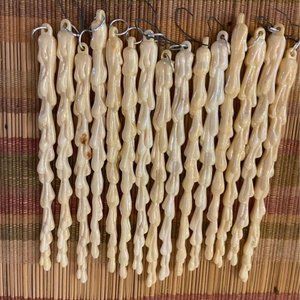Vintage Christmas Ornaments (15) Ivory Pearl Icicles